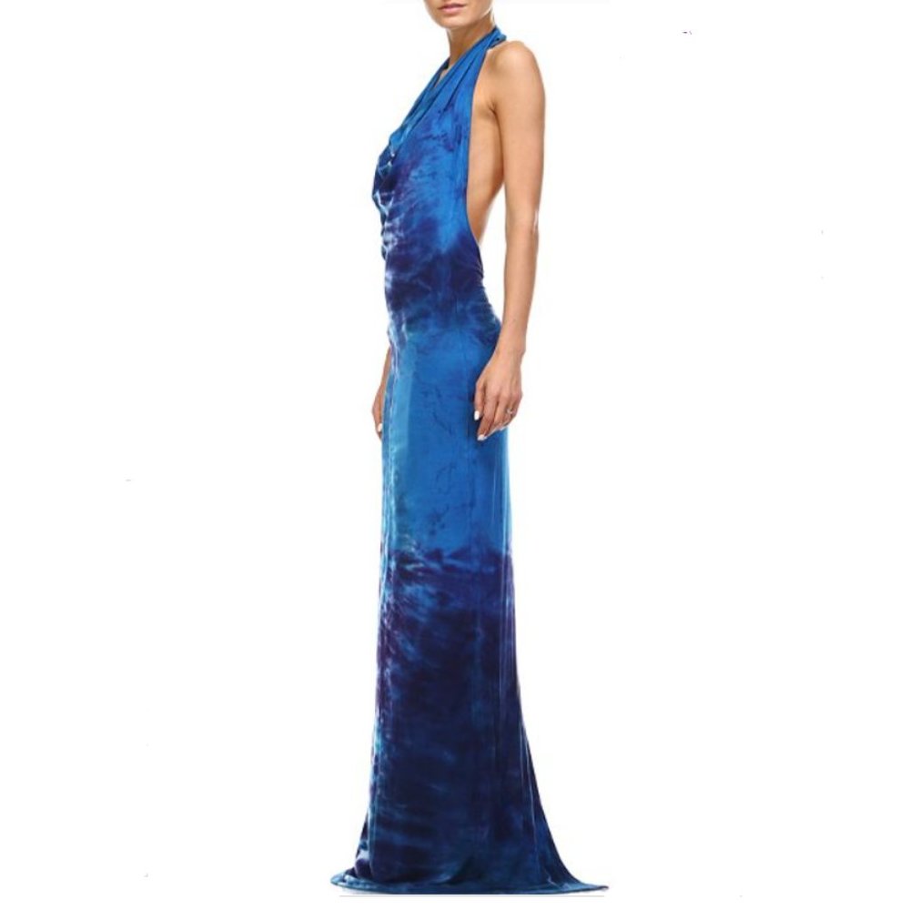 Urban X Blue & Purple Tie-dye Halter Dress, S, NWT